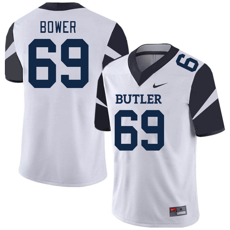 Men-Youth #69 Eric Bower Butler Bulldogs College Football Jerseys Stitched Sale-White